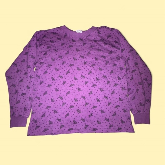 Palmettos Tops - Palmettos Purple Paisley Long Sleeve Crew Neck Pullover - Size Small